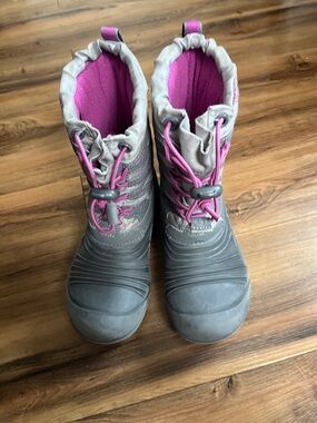 Merrell Girls Gray and Pink Waterproof Winter Boots
